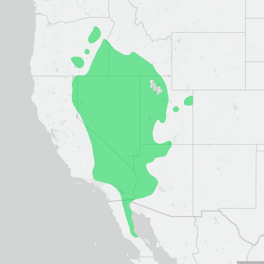 Range map for Desert Horned Lizard