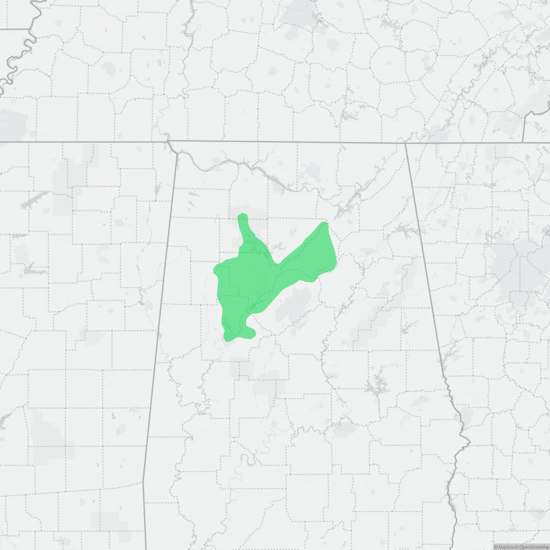 Range map for Flattened Musk Turtle