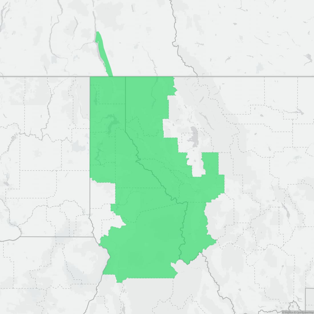 Range map for Coeur D'alene Salamander