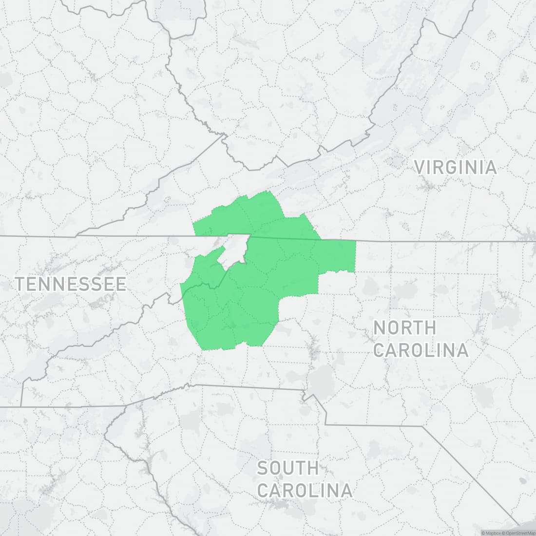 Range map for Northern Pygmy Salamander