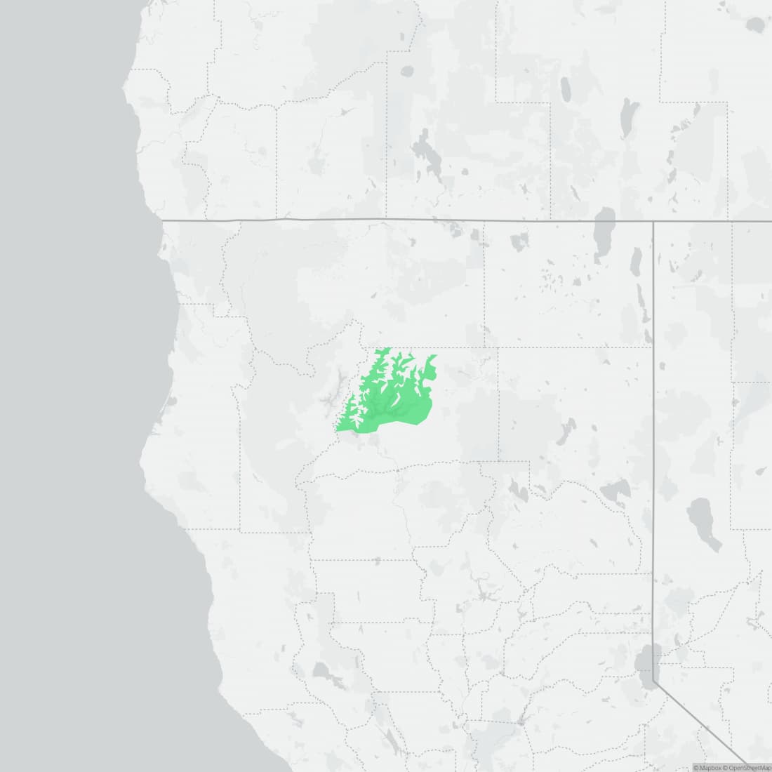 Range map for Shasta Black Salamander