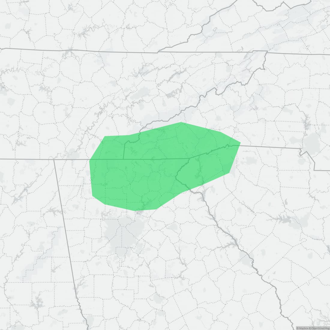 Range map for Southern Blackbelly Salamander