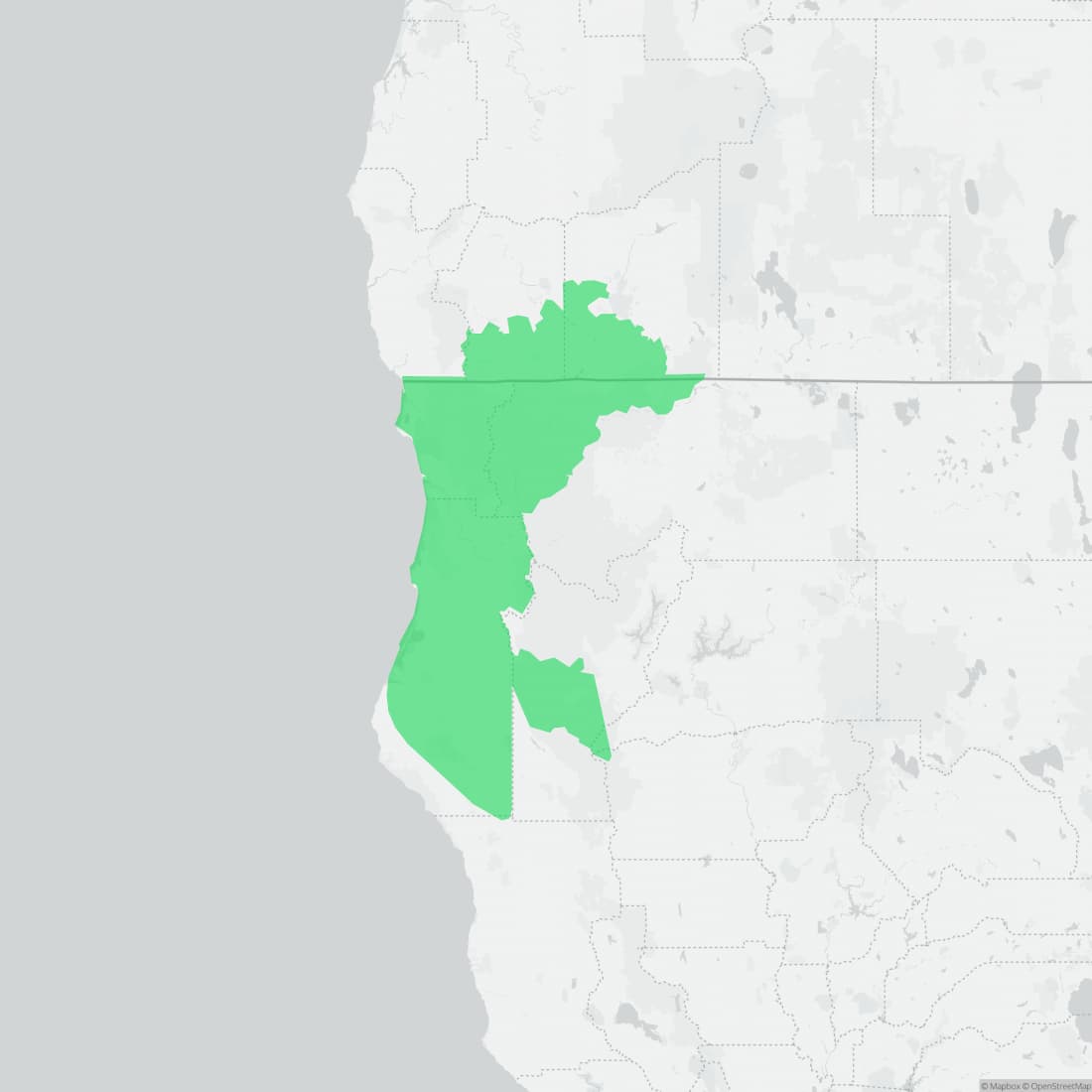 Range map for Klamath Black Salamander