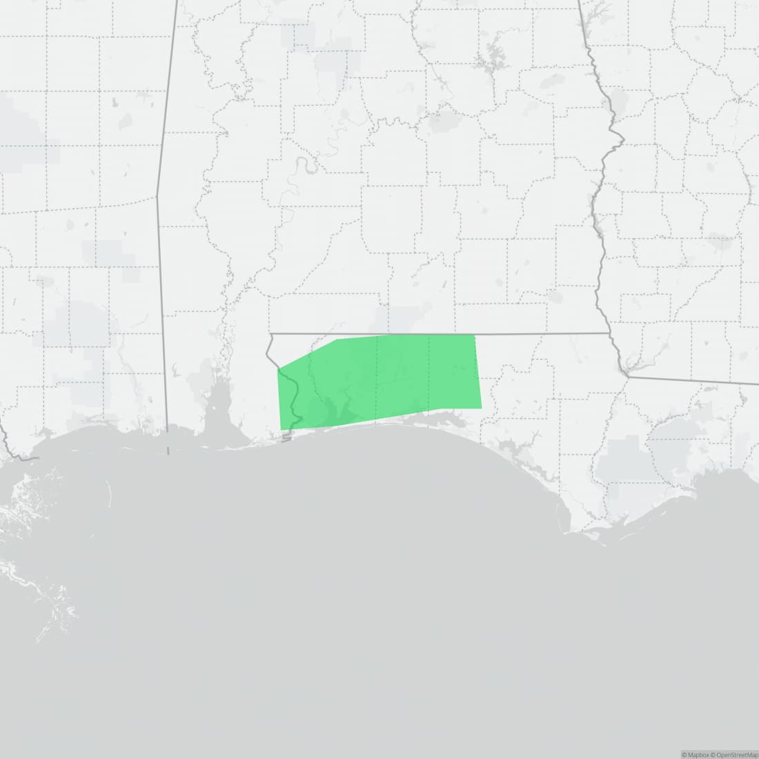 Range map for Escambia Waterdog