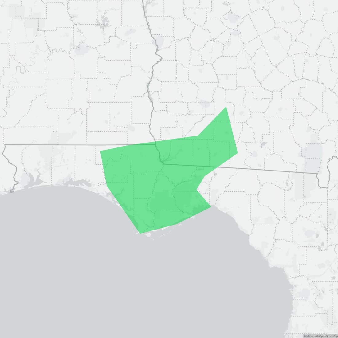 Range map for Apalachicola Waterdog