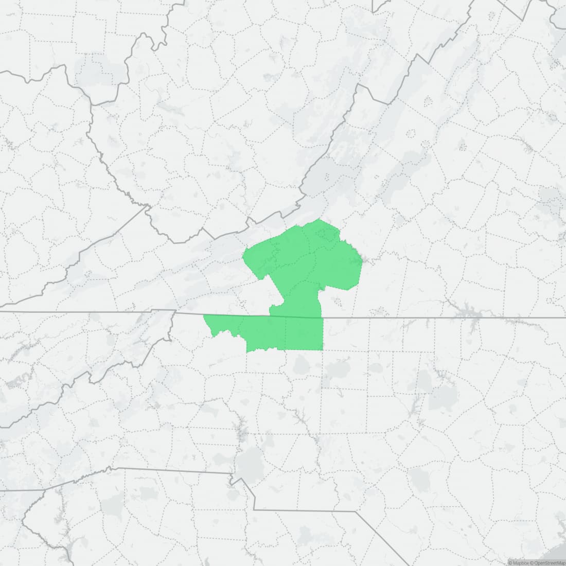 Range map for Blacksburg Salamander