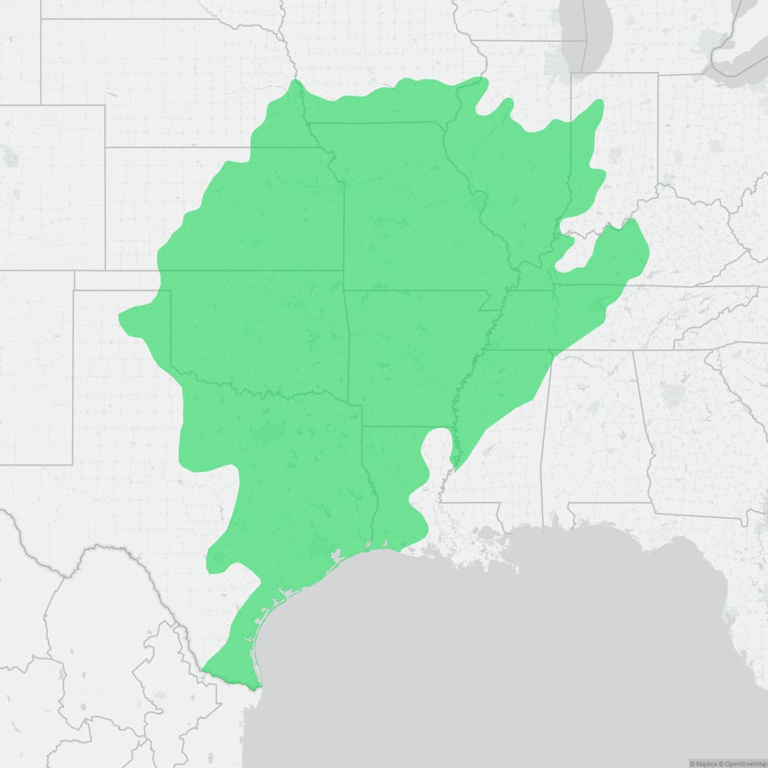 Range map for Prairie Kingsnake