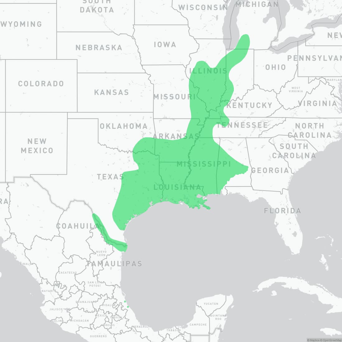 Range map for Western Siren