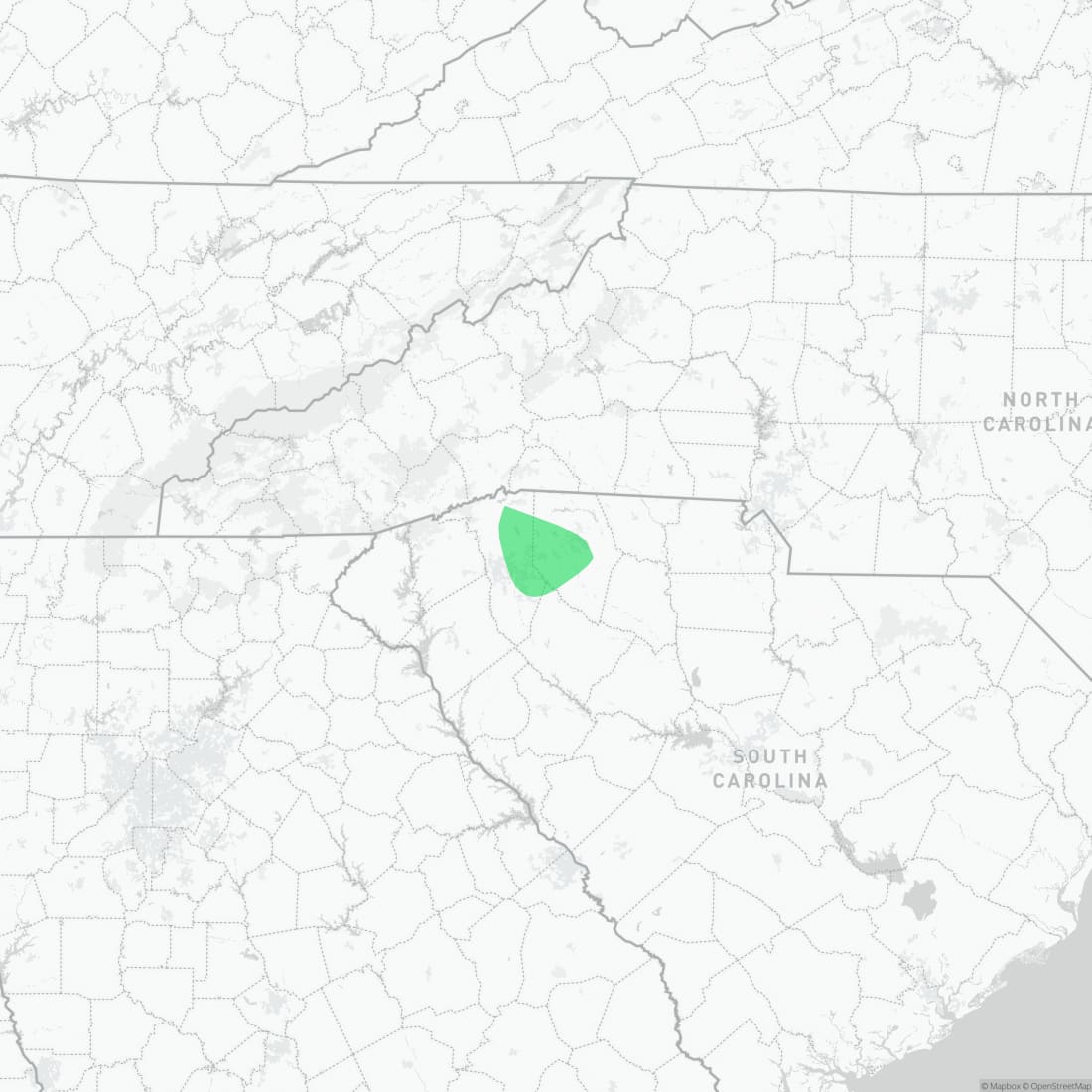 Range map for Foothills Dusky Salamander