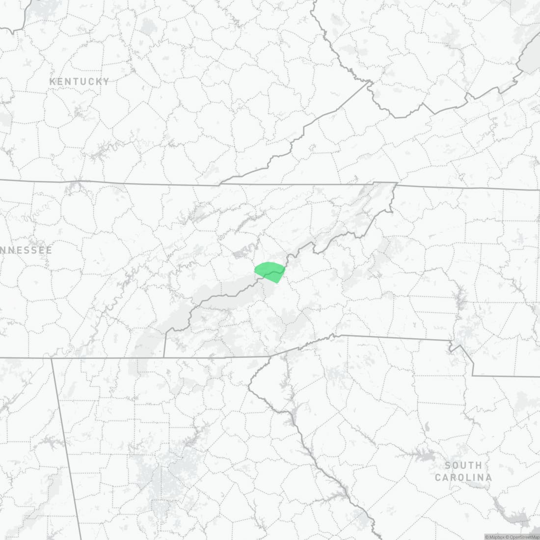 Range map for Max Patch Dusky Salamander