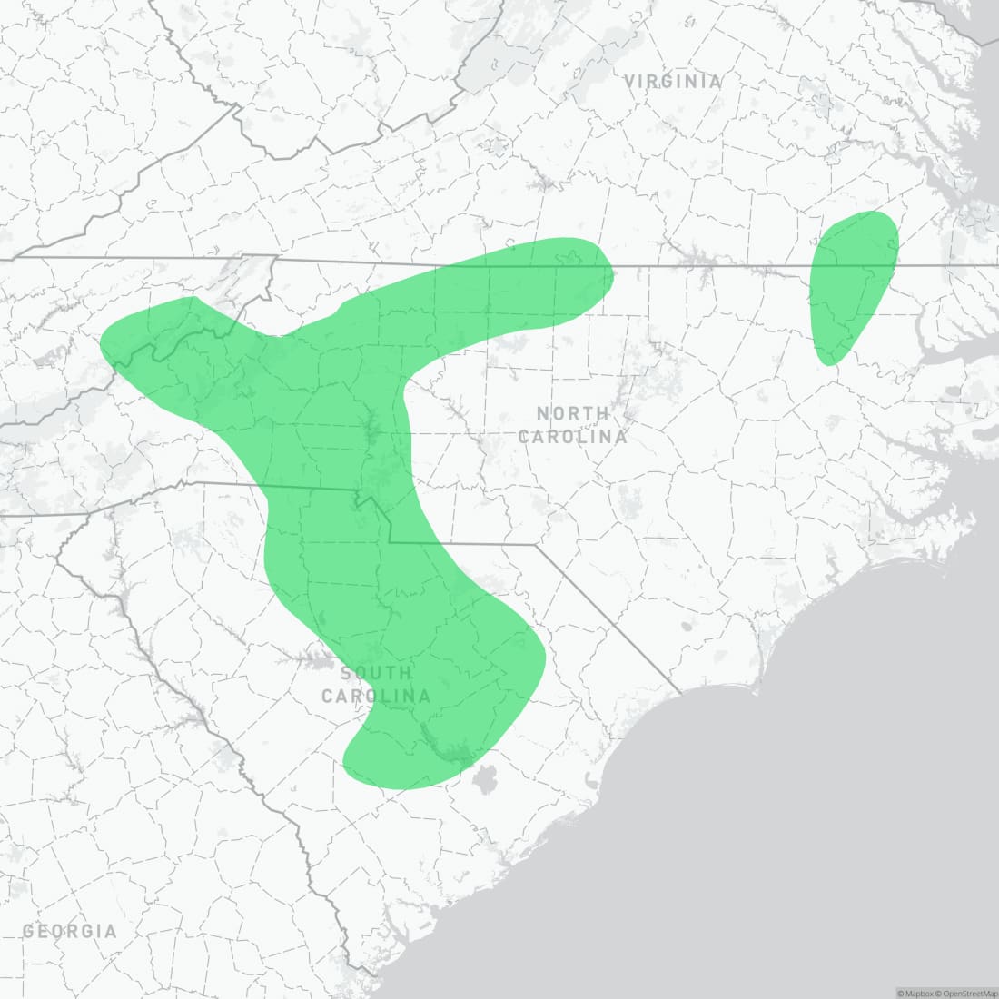 Range map for Wolf Dusky Salamander