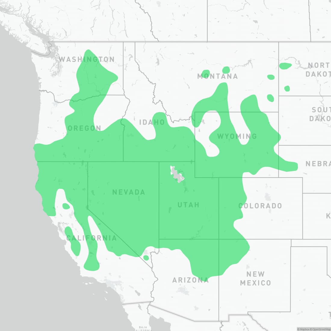 Range map for Common Sagebrush Lizard