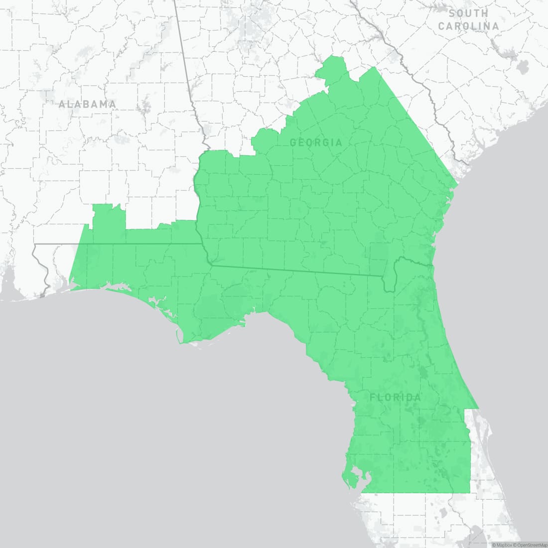 Range map for Holbrook’s Southern Dusky Salamander
