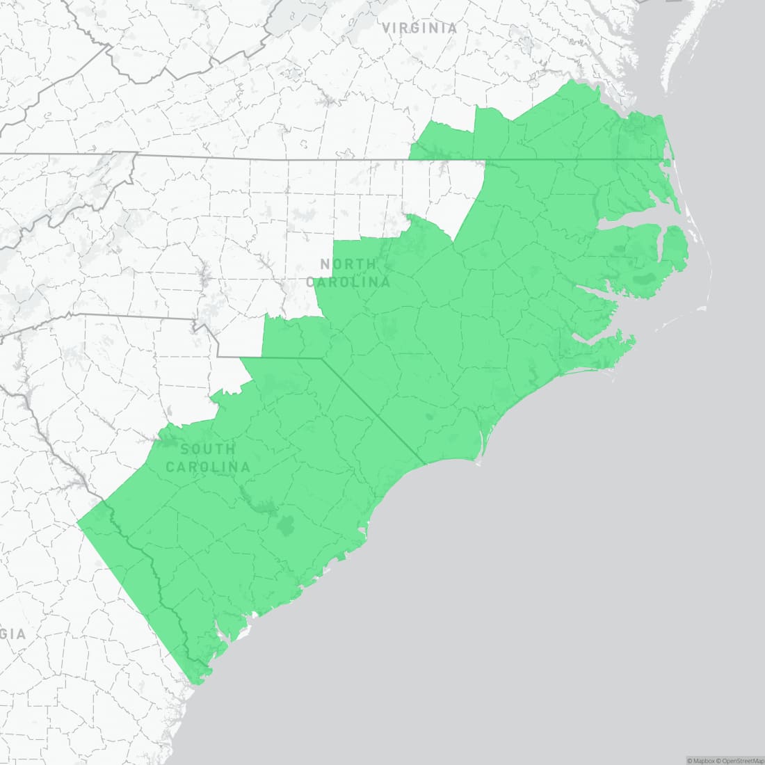 Range map for Carolina Swamp Dusky Salamander